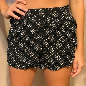 Black and white shorts